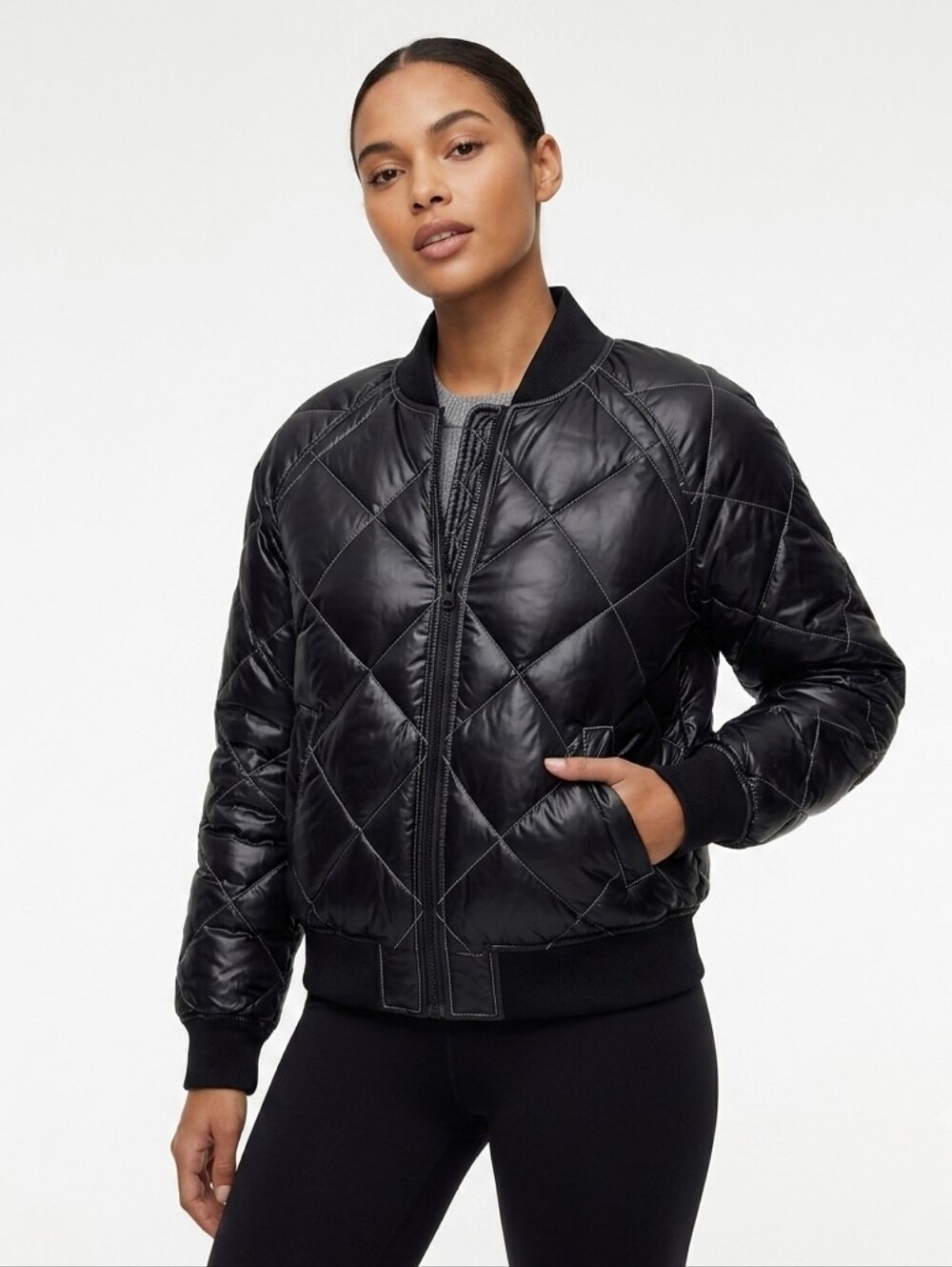 TNA  Cahana Quilted Puffer Black Jacket